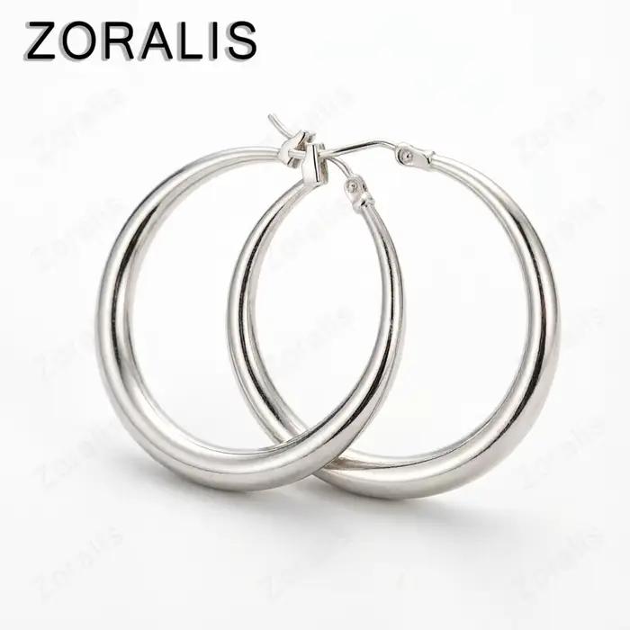 Boucles d'oreilles en or 18 carats, 3.4cm, cercle rond, à la mode, magnifiques, de haute qualité, bi