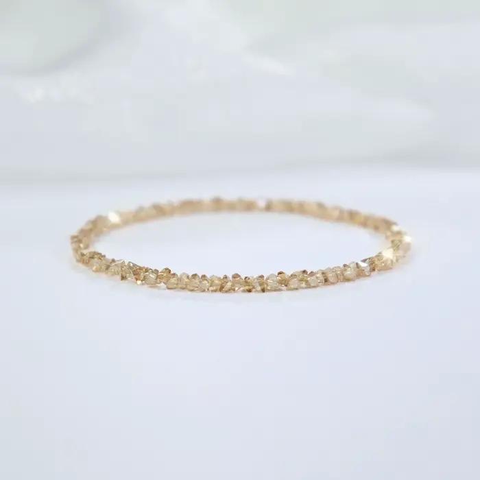Bracelet en cristal bleu autrichien Ultra-fin, corde élastique rose Champagne, Style léger, luxe min
