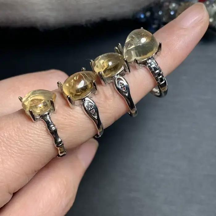 Bague en citrine naturelle 60, réglable, pour femme, bijoux pour femme, cadeau, vente en gros, haute