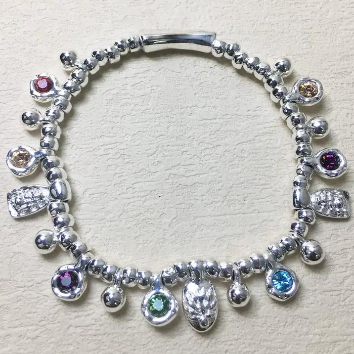 Bracelet d'été en perles d'argent et de cristal coloré pour fille épicée, accessoires pour femmes, c