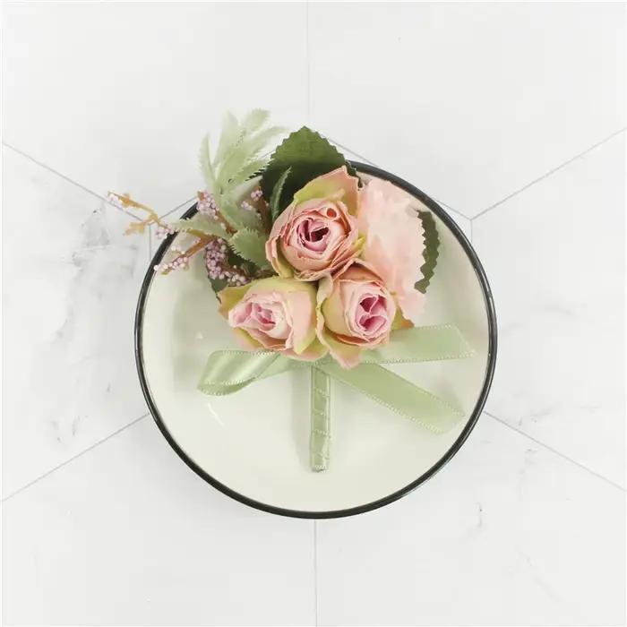 Bracelet de Demoiselle d'Honneur, Corsage de Poignet de Mariage, Fleur InjRose, Fleurs à Main, Bouto
