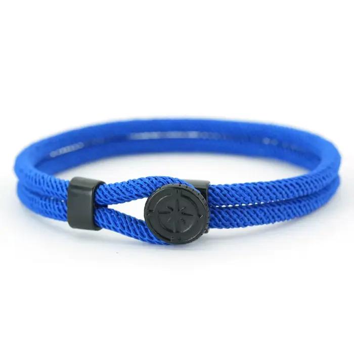 Boussole corde Bracelet pour hommes boucle facile Double couche aventure nautique en plein air Explo