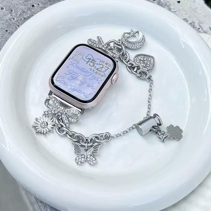 Bracelet papillon diamant Compatible avec iWatch, 38mm 40mm 41mm 42mm 44mm 45mm 49mm, bracelet fait 