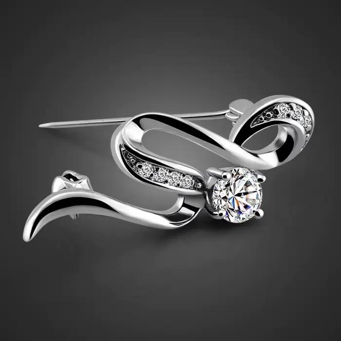 Broche élégante en argent regardé 100% pour femme, accessoires de robe châle, cadeau de bijoux, mode
