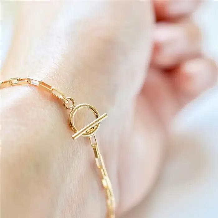 Bracelet chaîne en or 14K fait à la main, bijoux Boho, breloques Vintage pour femmes, cadeau de demo