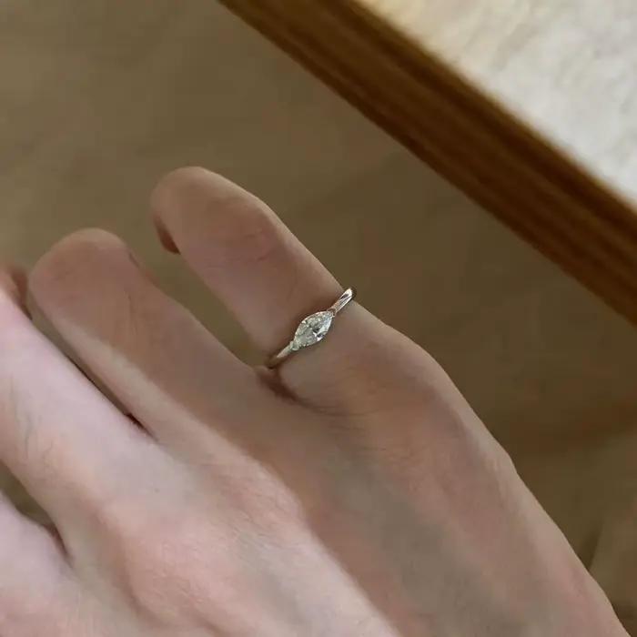 Bague en diamant Marquise pour femmes, vent minimaliste, Super scintillant, petite Niche Ins Sense, 