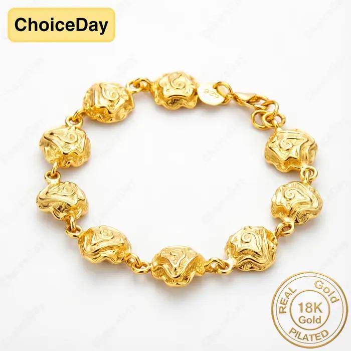 Bracelet en or plaqué 18 carats exquis en forme de rose pour femmes - Cadeau élégant, accessoires de