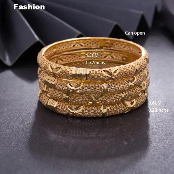 Bracelet couleur or de Dubaï pour enfants de 3 à 6 ans, 4 pièces/lot, cadeau d'anniversaire pour gar