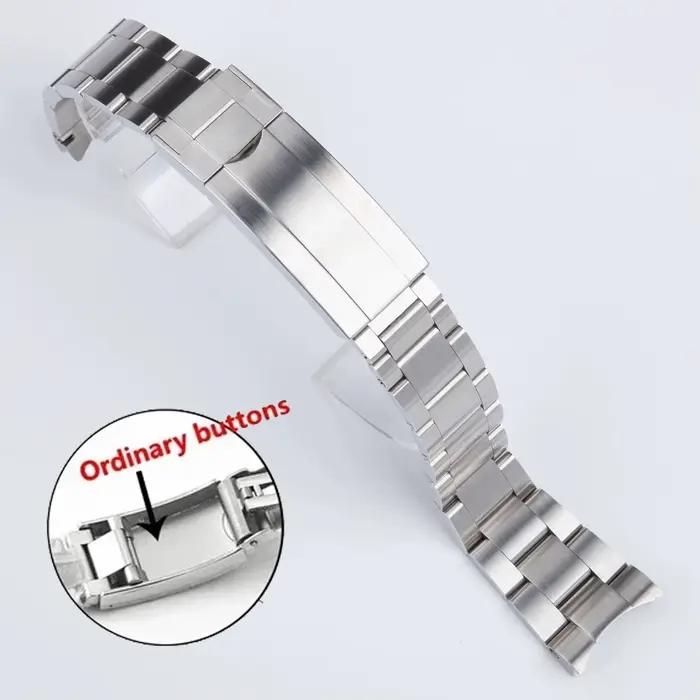 Bracelet Oyster/Jubilee en acier massif argenté, largeur 20MM, boucle Ad Justment pour boîtier de mo
