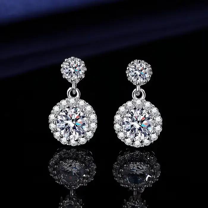 Boucles d'oreilles en argent sterling 925, bijoux brillants et magnifiques pour femmes, bijoux de ma