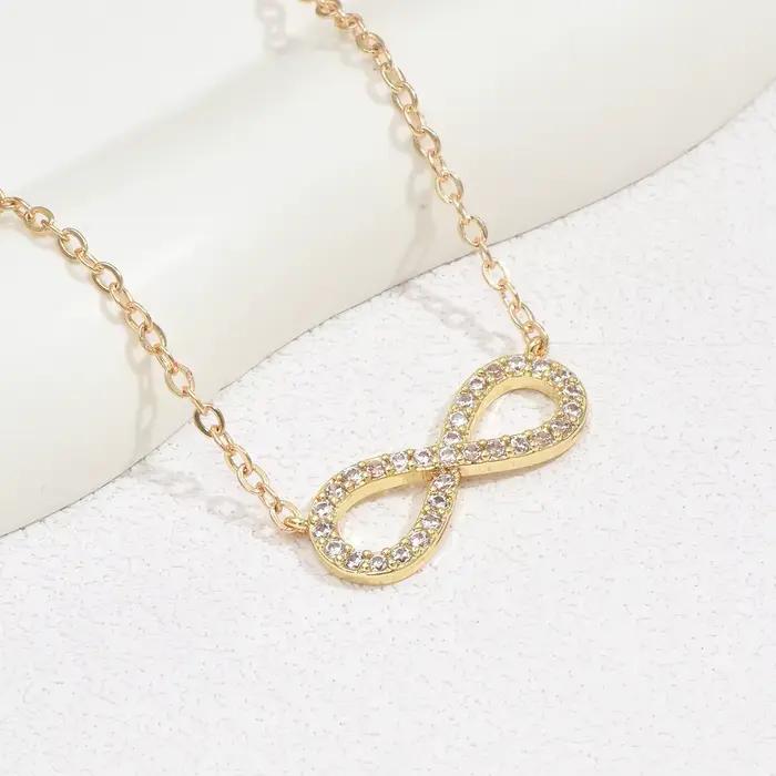 Collier avec pendentif infini en acier inoxydable pour femmes, Simple, classique, porte-bonheur, Zir