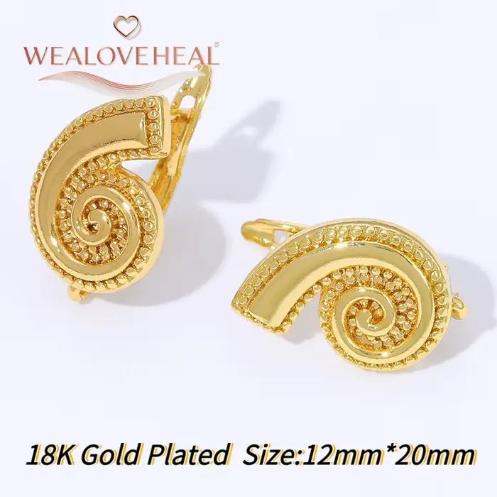 Résultats de boucles d'oreilles faits à la main, accessoires de mode plaqué or 18 carats en forme d'