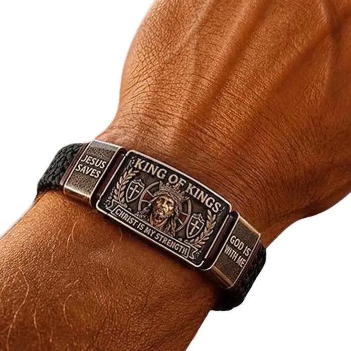 Bracelet de foi décoratif multifonctionnel réglable, bracelet chrétien tressé pour l'extérieur, l'ég