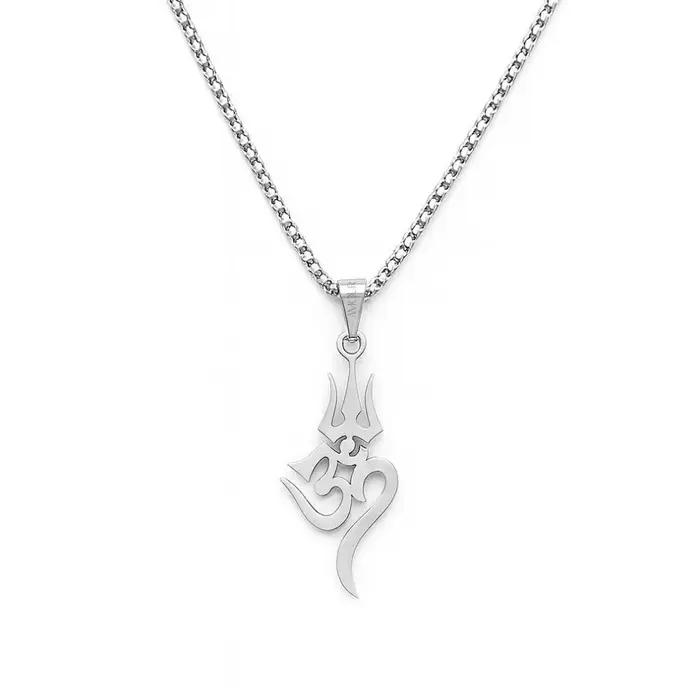 Nouveau produit - Bijoux tendance en acier inoxydable - Collier amulette en acier titane avec symbol