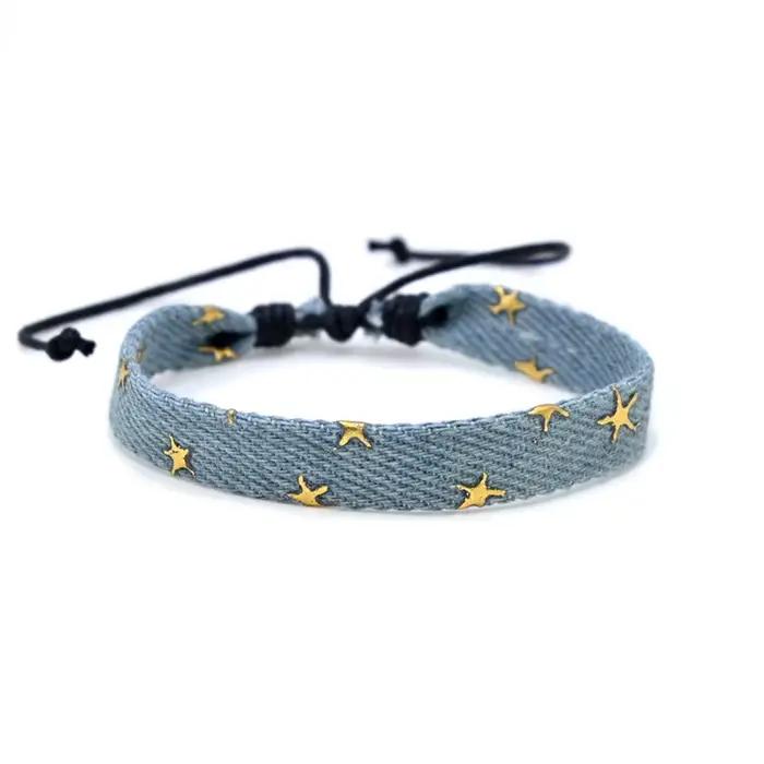 Bracelet en tissu cowboy pour hommes et femmes, étoiles simples, ULde vêtements personnalisée, brace