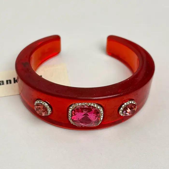 Bracelet en résine avec strass colorés, Design exagéré Unique, à la mode, exquis, multicolore, géomé