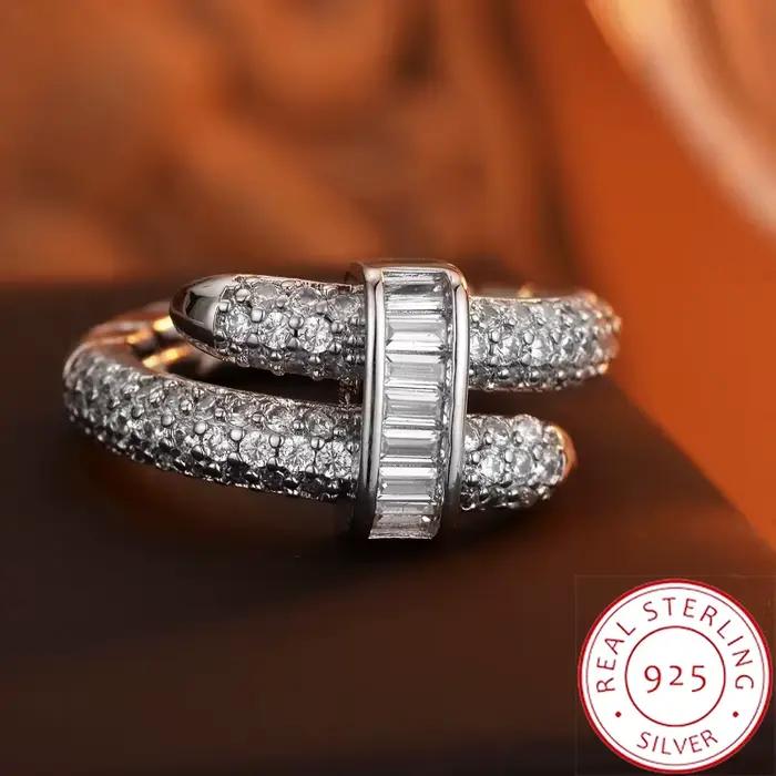 Nouvelle bague de créateur 2026 pour femme, zircon taillé, bande croisée double couche, bijoux de lu
