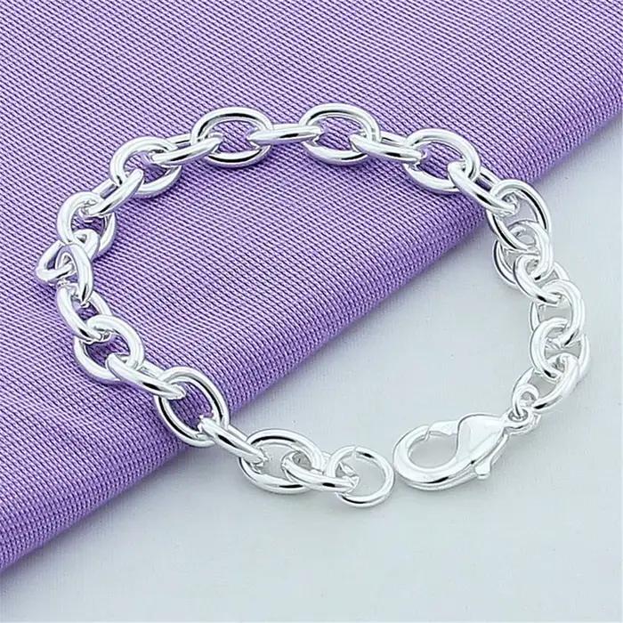 Bracelet en argent Sterling 925 pour femmes, chaîne en forme de O, mode Simple, fête d'anniversaire,