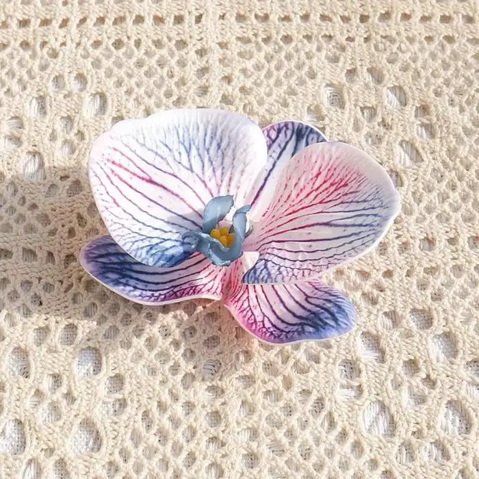 Fleur artificielle pour la fabrication de bijoux DIY, décoration de barrettes, coiffe papillon orchi