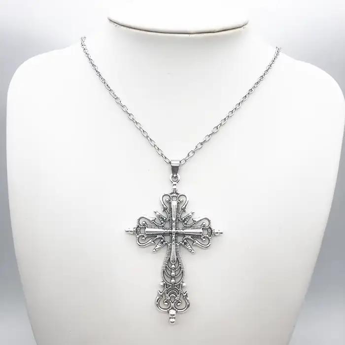 Collier gothique avec pendentif croix de Style foncé, Rock Punk, à la mode, pour femmes et hommes, b
