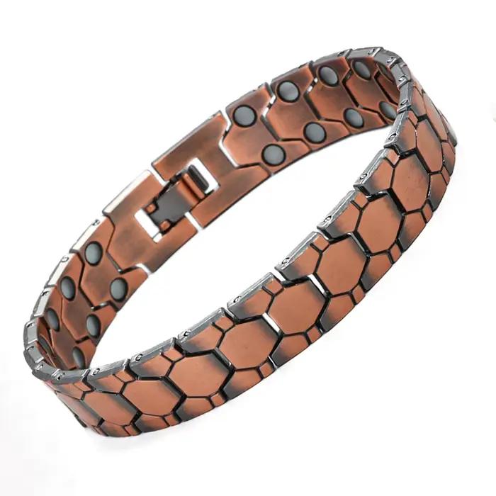 Bracelet magnétique pour hommes, 3500 Gauss, 3X force magnétique, bracelet à maillons pour thérapie 
