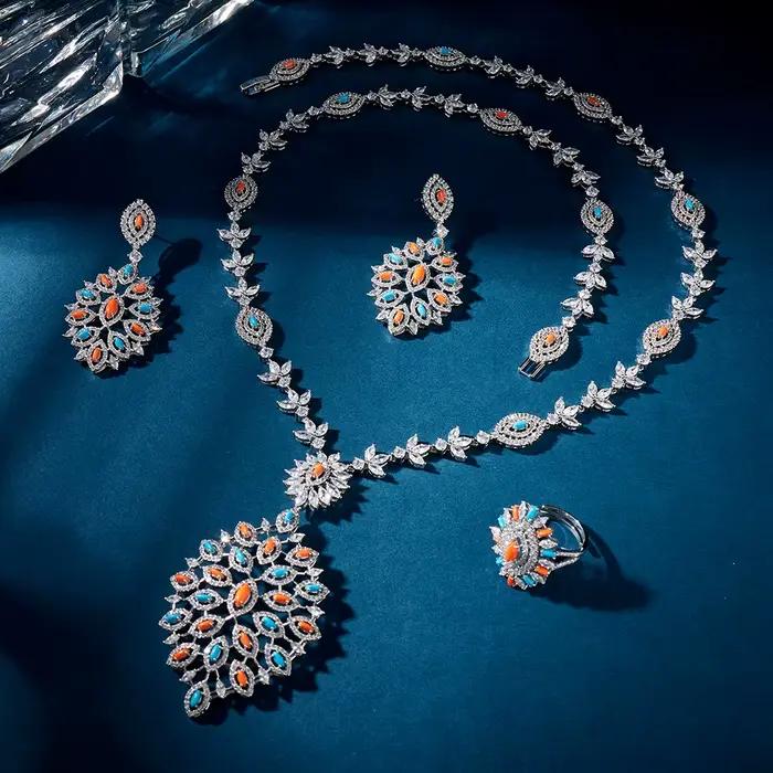IN Guitar WELIFE-Ensembles de bijoux de luxe pour femmes, collier long, boucle d'oreille, bague, bij