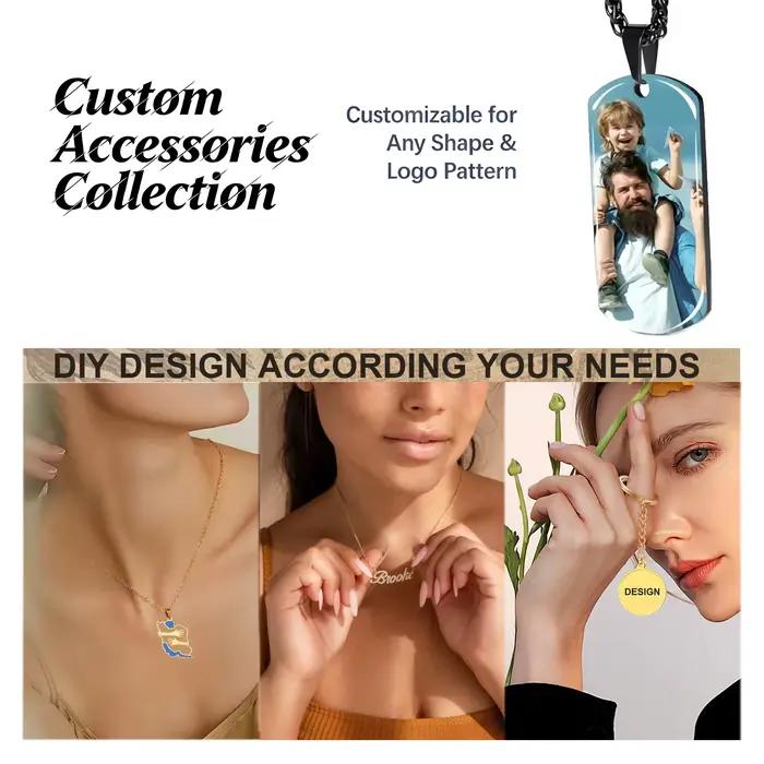 Type de bijoux personnalisé, élément de conception personnalisé, pendentif, collier, bague, nom grav