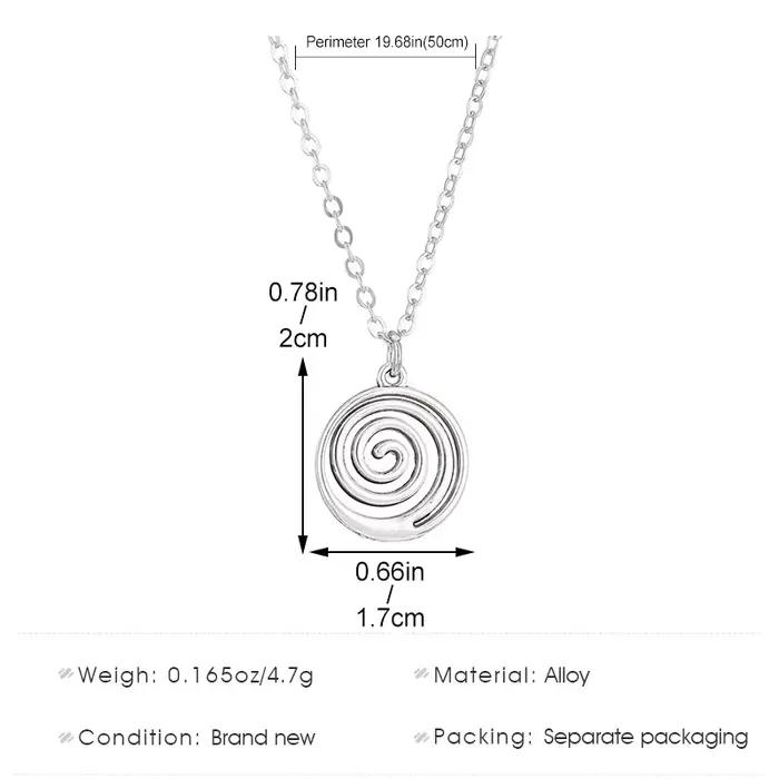 Collier en acier inoxydable pour femmes et filles, couleur or, spirale, rond, géométrique, creux, av