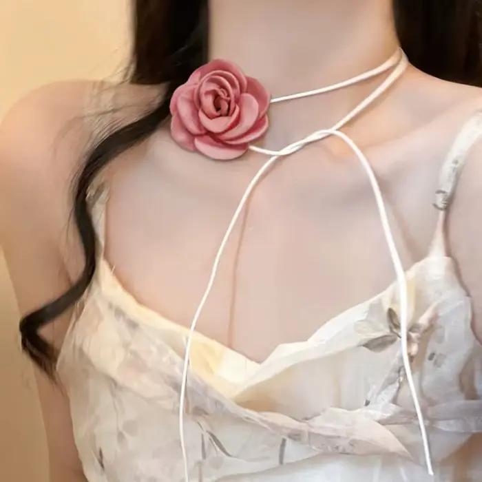 Collier en dentelle florale, mignon, chic, bohème, unique, tendance pour femmes, design élégant avec