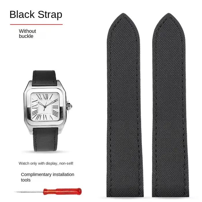 Pour Cartier 20mm 23mm bracelet de montre Santos SANTOS 100 bracelet en nylon Grain W20073X8 W 20200