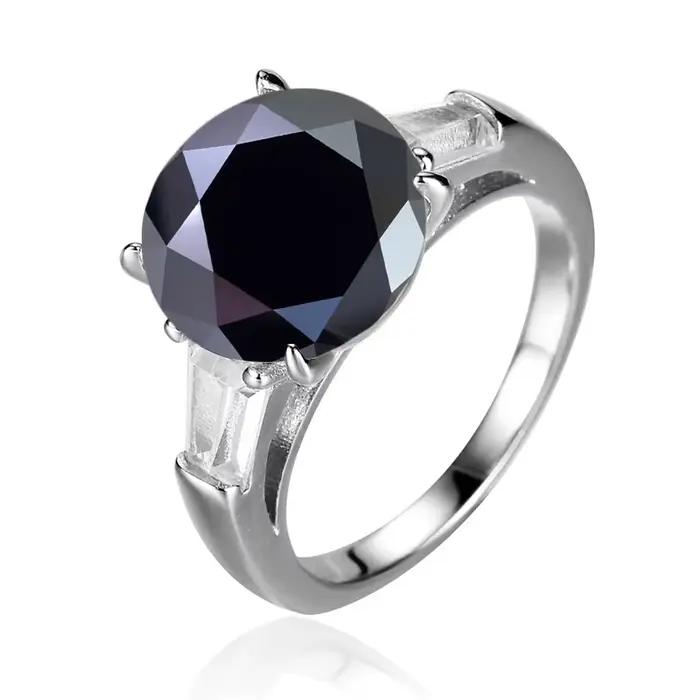 JoyceJelly luxe rond 5 Carat Moissanite diamant bague pour femmes en argent Sterling 925 bijoux femm