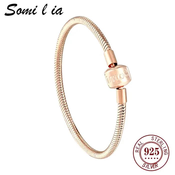 SOMILIA-925 – bracelet en argent sterling 925 pour femmes, en forme de serpent, original, à faire so