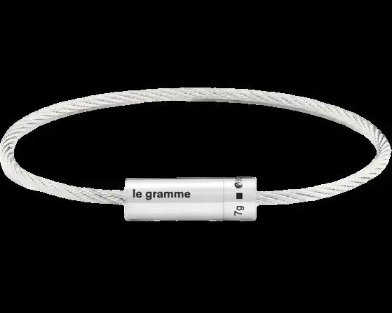 Bijoux de mode française, bracelet Le Gramme en corde pour hommes et femmes, 7 grammes, argent sterl