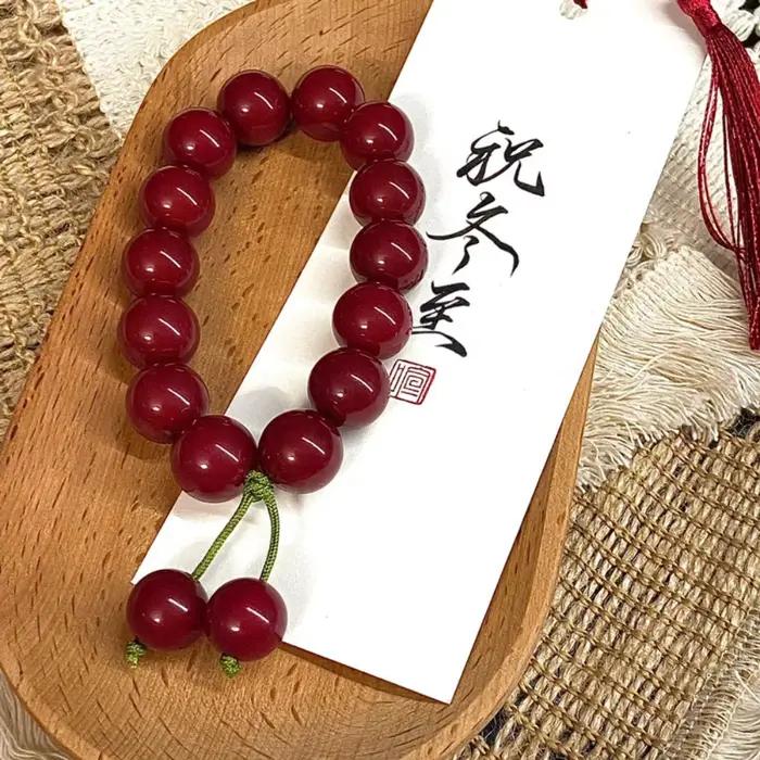 Bracelet Bodhi rouge Bracelet racine Bodhi Yoga cerise Bracelet Bodhi méditation pleine conscience p