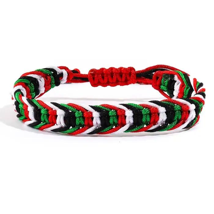 Bracelet en corde tressée multicolore pour femmes et hommes, réglable, bijoux ethniques, cadeau