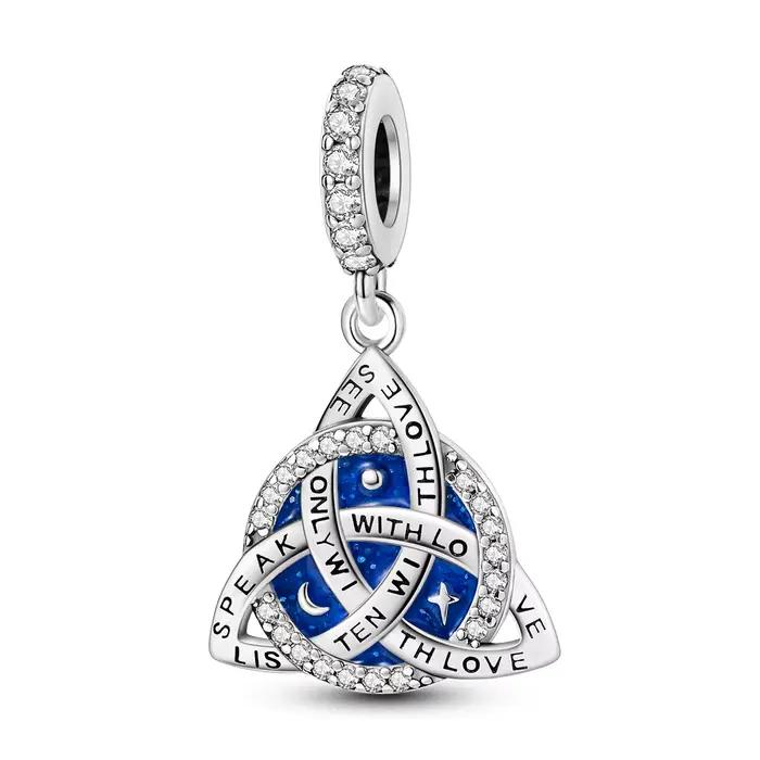 Breloque originale en argent 925, nœud celtique, ciel étoilé, pendentif pour femme, adapté à la fabr