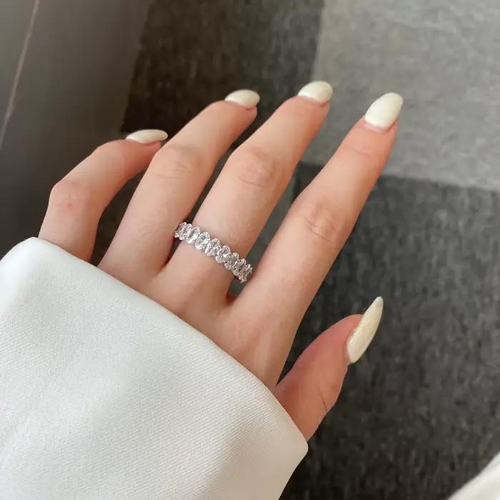 WUIHA 925 argent Sterling 3*5 MM coupe ovale laboratoire saphir diamants à haute teneur en carbone p