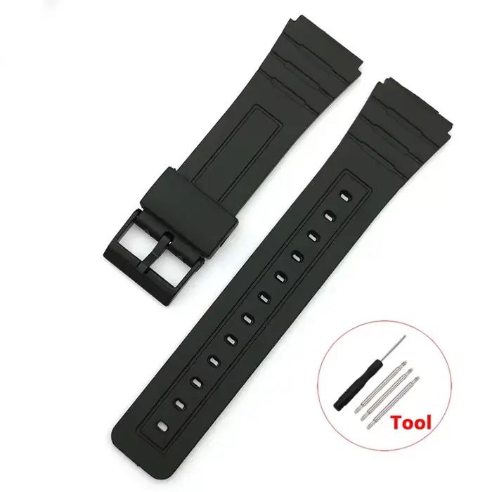 Bracelet en caoutchouc de Silicone pour Casio W800H A158/168 AE1200/1300 F91W F84, 12/14/16/18/20/22