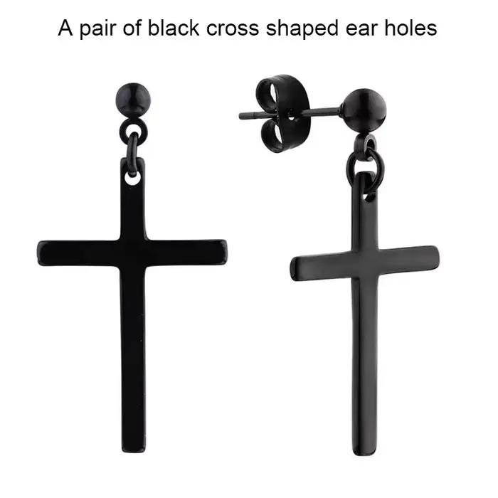 Boucles d'oreilles Cosplay Anime Misa Amane pour femmes, Y2K, croix gothique, Clip d'oreille et pend