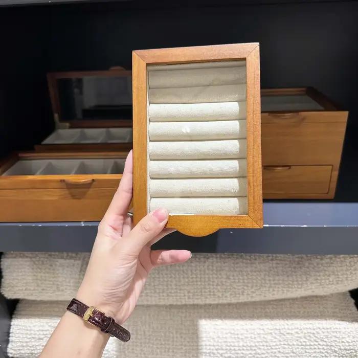 Boîte à bijoux en bois Mini multifonctionnelle pour femmes, organisateur de rangement, boîte à bijou