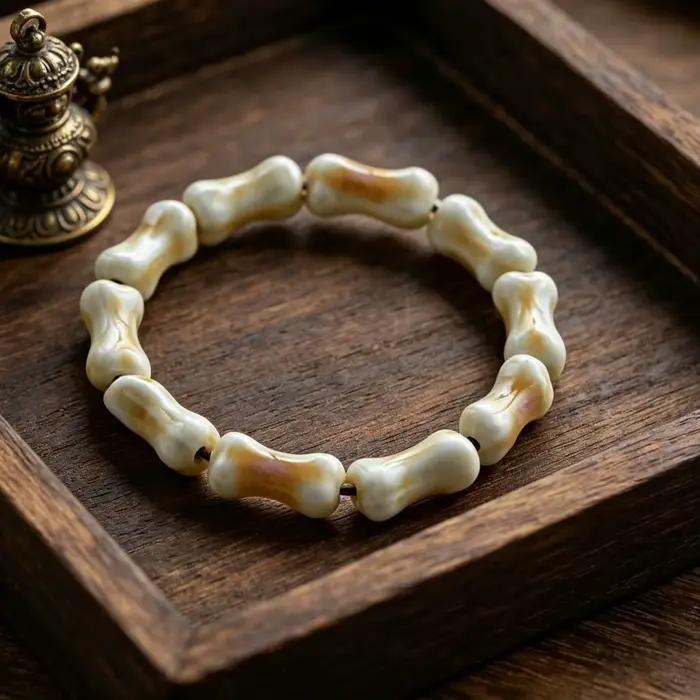 Bracelet en céramique non métallique élégant, petit bijou artisanal en os, bracelet tendance procédé