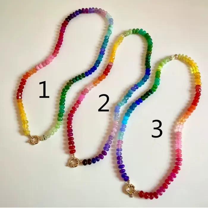 Collier à nœud coloré en pierre naturelle de 8mm pour femmes, bijoux à la mode, Cool Girl, breloque 