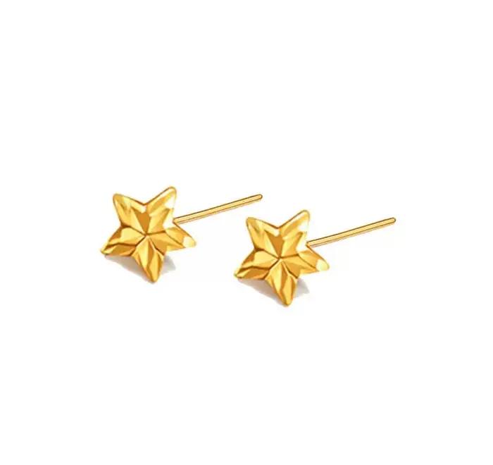 Boucles d'oreilles pompon à bulles en or rose véritable 18 carats pour femmes, bijoux fins, boule de