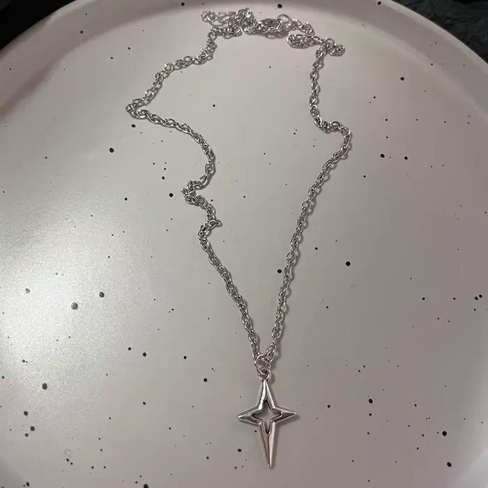 Pendentif croix bleue gothique pour hommes et femmes, bijoux de document en argent, collier de mode,