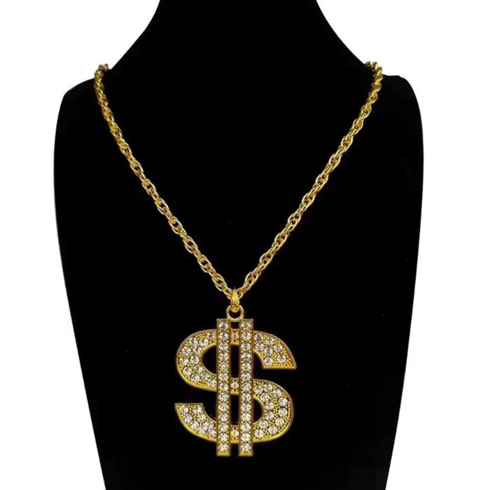 Collier en alliage avec symbole d'argent étincelant 39BB, bijoux Costume Vintage pour les spectacles