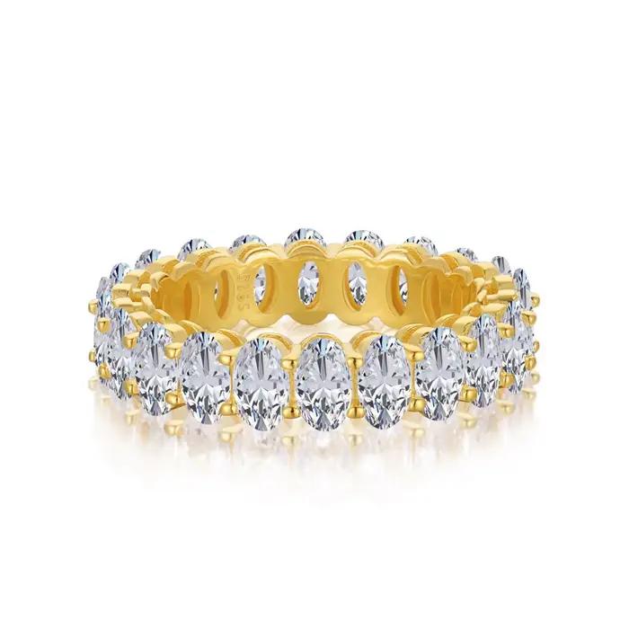 WUIHA 925 argent Sterling 3*5 MM coupe ovale laboratoire saphir diamants à haute teneur en carbone pierres précieuses alliance bague de fiançailles bijoux fins