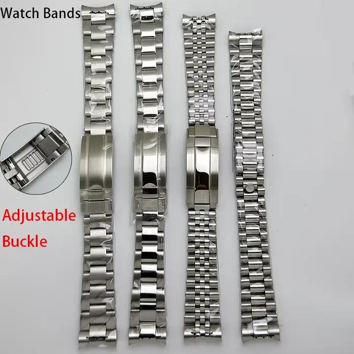Bracelet Oyster/Jubilee en acier massif argenté, largeur 20MM, boucle Ad Justment pour boîtier de montre Datejust SUB GMT NH35 36/40mm