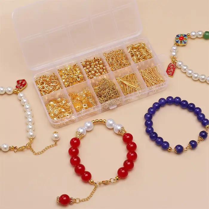 Kit de fabrication de bijoux, 10 grilles, 820 pièces, chaîne en alliage avec Types de fermoirs multi-connecteurs, professionnels pour bracelets, boucles d'oreilles, artisanat