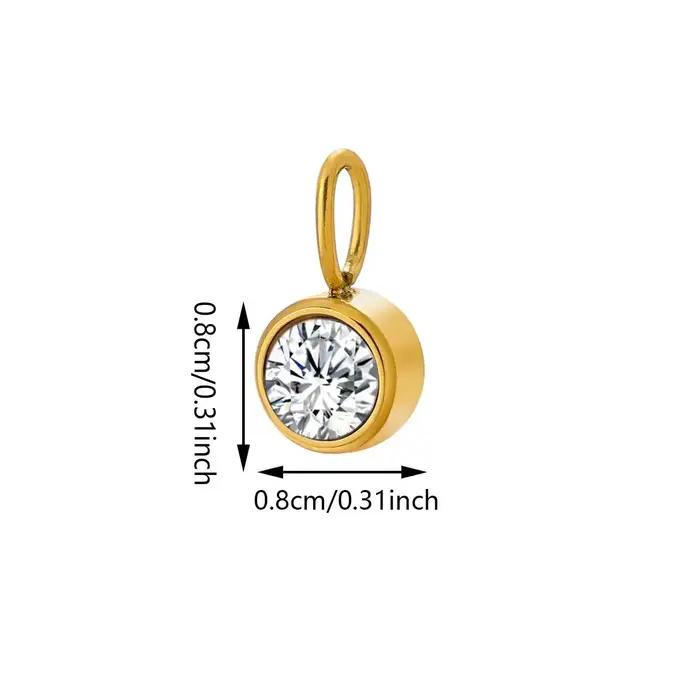 CARLIDANA bijoux fins breloques collier de pierre de naissance chaude mode Simple Zircon collier en acier inoxydable cadeau d'anniversaire de noël