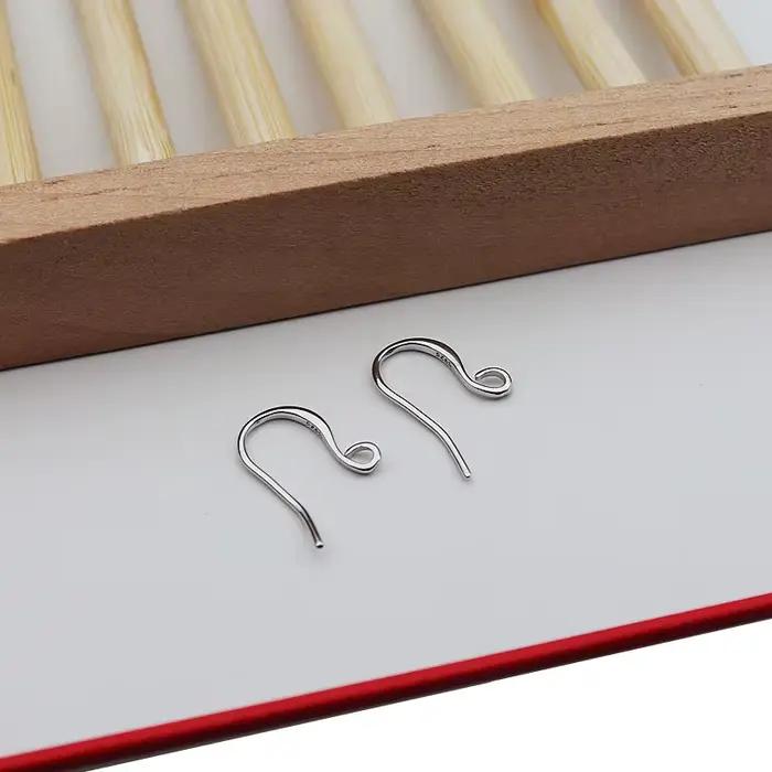 1 Paire de crochets d'oreille en argent sterling 925 massif de 15 mm, composants et accessoires pour la fabrication de bijoux DIY